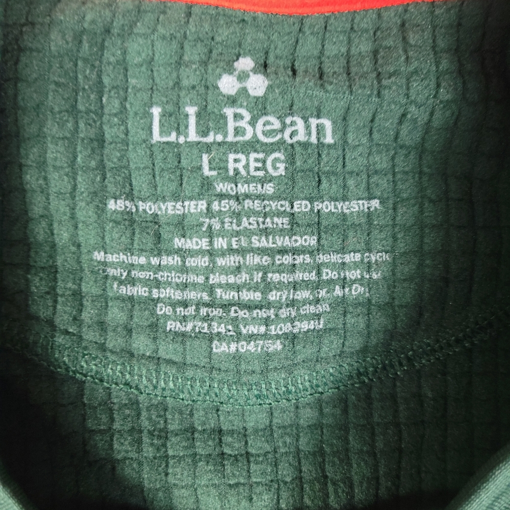 L.L.Bean Dark Green Heavyweight Base Layer Crew Top Women's Size Large Regular - Picture 3 of 11